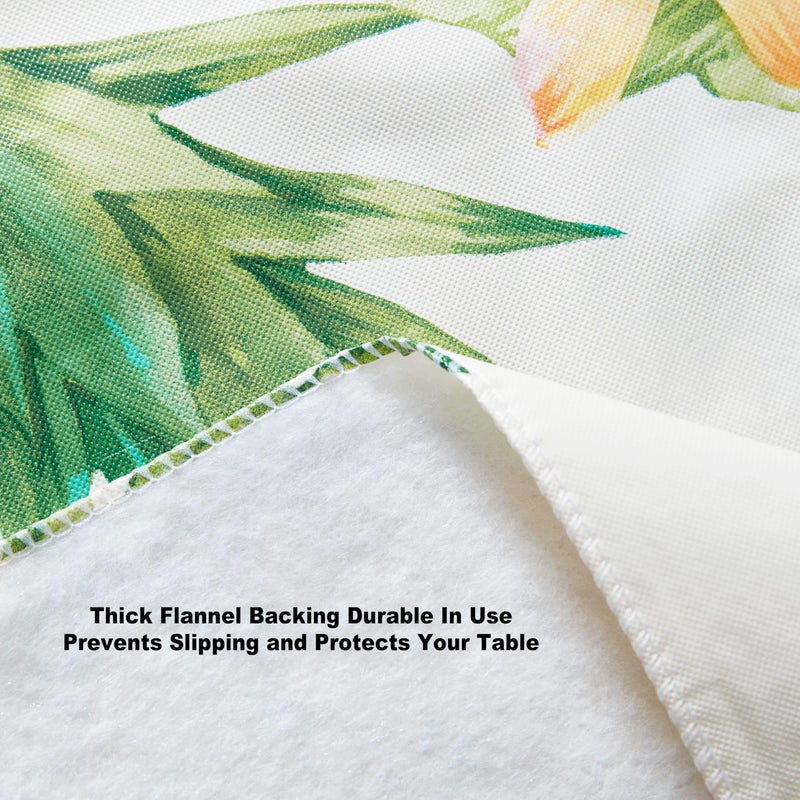Newbridge Square Vinyl Flannel Backed Tablecloth, 52 x 52 Inch, Hawaii Tropical, Indoor/Outdoor Waterproof Table Party Table Cover, Palms and Pineapples - Image 4